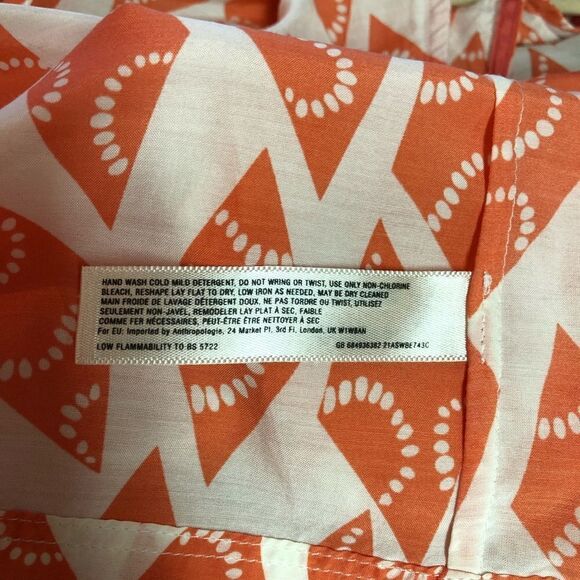 Lightweight sleeveless blouse, coral and white - Picture 4 of 5